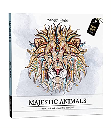 Majestic Animals: Colouring Books for Adults with Tear Out Sheets - Adult Colouring Book